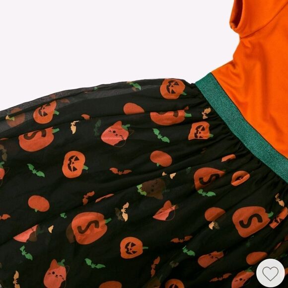 New Squishmallows Girls Kids Halloween Dress with Hood Orange Black - Picture 4 of 12